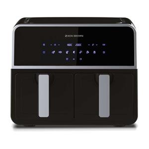 FREIDORA DE AIRE KEN BROWN AF-860 DIGITAL AIR FRYER DOBLE ZONA 11 LTS 1700 WTS NEGRA