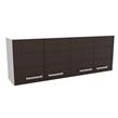 ALACENA MUEBLE DE COCINA MOSCONI EXPRESS 140 CM MELAMINA COLOR BLANCO FRENTE CHOCOLATE
