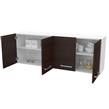 ALACENA MUEBLE DE COCINA MOSCONI EXPRESS 140 CM MELAMINA COLOR BLANCO FRENTE CHOCOLATE
