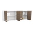 ALACENA MUEBLE DE COCINA MOSCONI EXPRESS 140 CM MELAMINA COLOR BLANCO FRENTE CARVALHO MEZZO
