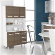 MUEBLE DE COCINA MULTIUSO APARADOR TRIPLO KIT BLANCO MOSCONI COLOR BLANCO FRENTE CARVALHO MEZZO
