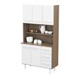 MUEBLE DE COCINA MULTIUSO APARADOR TRIPLO KIT BLANCO MOSCONI COLOR CARVALHO MEZZO FRENTE BLANCO
