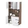 MUEBLE DE COCINA MULTIUSO APARADOR TRIPLO KIT BLANCO MOSCONI COLOR CARVALHO MEZZO FRENTE BLANCO
