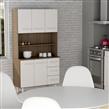 MUEBLE DE COCINA MULTIUSO APARADOR TRIPLO KIT BLANCO MOSCONI COLOR CARVALHO MEZZO FRENTE BLANCO
