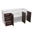 BAJO MESADA SIN BACHA MUEBLE COCINA MOSCONI EXPRESS 140 CM 10135 COLOR BLANCO FRENTE CHOCOLATE
