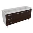 BAJO MESADA SIN BACHA MUEBLE COCINA MOSCONI EXPRESS 160 CM 10137 COLOR BLANCO FRENTE CHOCOLATE
