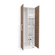 MUEBLE ORGANIZADOR MOSCONI 150 CM COLUMNA CON ESTANTES 10208 COLOR BLANCO FRENTE CARVALHO MEZZO
