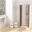 MUEBLE ORGANIZADOR MOSCONI 150 CM COLUMNA CON ESTANTES 10208 COLOR BLANCO FRENTE CARVALHO MEZZO
