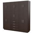 PLACARD MOSCONI ROPERO 12 PUERTAS 4 CAJONES CON BAULERA DAKAR 56587 COLOR WENGUE