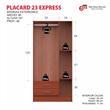 ROPERO PLACARD 3 PUERTAS MOSCONI EXPRESS 2 CAJONES 55982 COLOR CAOBA
