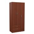 PLACARD MOSCONI 3 PUERTAS 2 CAJONES BLANCO INTERIOR SIN PINTAR 56147 COLOR CAOBA
