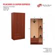 PLACARD MOSCONI 3 PUERTAS 2 CAJONES BLANCO INTERIOR SIN PINTAR 56147 COLOR CAOBA
