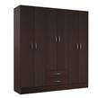 PLACARD MOSCONI 6 PUERTAS 2 CAJONES BLANCO INTERIOR SIN PINTAR 56341 COLOR CHOCOLATE
