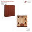 PLACARD MOSCONI 6 PUERTAS 2 CAJONES BLANCO INTERIOR SIN PINTAR 56341 COLOR CHOCOLATE
