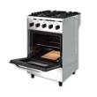 COCINA SAHO KUMA 18090 MULTIGAS INDUSTRIAL 55 CM 4 HORNALLAS AC INOX PUERTA VIDRIO
