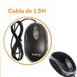 MOUSE OPTICO KANJI T001 CON CABLE LED LUMINOSO NEGRO