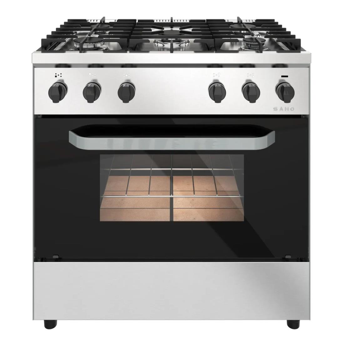 COCINA SAHO KUMA 18069 820 5 HORNALLAS PUERTA VIDRIO FUNDICION ACERO ...