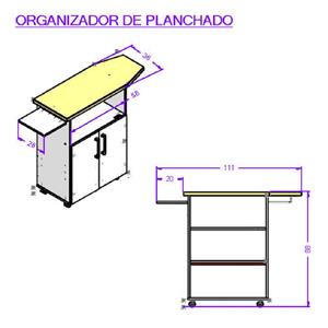 MUEBLE ORGANIZADOR DE PLANCHADO MOSCONI TABLA DE PLANCHAR 10072 COLOR BLANCO

