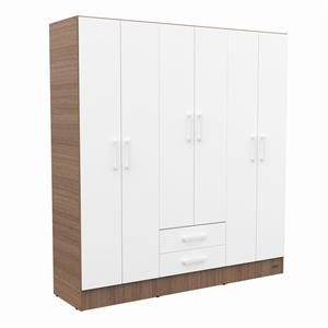 PLACARD 6 PUERTAS 2 CAJONES MELAMINA MOSCONI DAKAR 56817 COLOR CARV. MEZZO/BLANCO