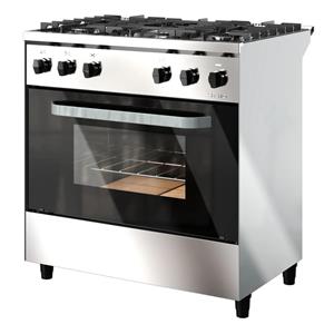 COCINA SAHO KUMA 18069 820 5 HORNALLAS PUERTA VIDRIO FUNDICION ACERO INOX
