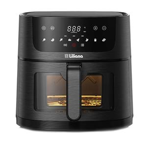 FREIDORA DE AIRE LILIANA AF906 DUOGRILL MID 6 LTS 8 PROGRAMAS VISOR NEGRA
