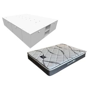 COLCHON EN CAJA + BOX DE MADERA MOSCONI 2 PLAZAS 57094 COLCHON DREAM ON CON BOX BENETHON COLOR