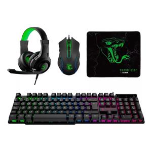 COMBO GAMER AIWA CMC-1001L CONSTRICTOR GROOTSLANG MOUSE TECLADO AURICULARES MOUSEPAD
