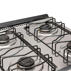 COCINA PEABODY 50 CM MULTIGAS ACERO INOX MESADA PUERTA VIDRIO COLOR NEGRA