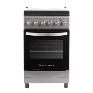COCINA ELECTRICA KANJI BLACK KJH-EKX001V 50 CM 4 ANAFES HORNO 1500 WTS LUZ TAPA VIDRIO ACERO INOX