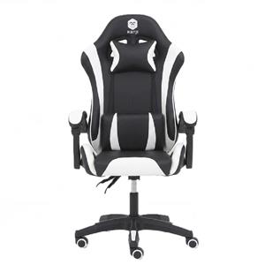 SILLON GAMER KANJI KJ-395 BW ERGONOMICO RECLINABLE 135 GRADOS NEGRO Y BLANCO