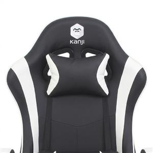 SILLON GAMER KANJI KJ-395 BW ERGONOMICO RECLINABLE 135 GRADOS NEGRO Y BLANCO