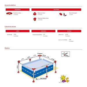 PILETA DE LONA  SOL DE VERANO SOL 200 2,05 X 1,47 X 0,48 1500 LTS.